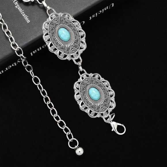 8173 Western Concho Belt For Women Silver Gold Chain Cowgirl - Picture 2 of 6